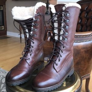 ⚡️SALE!⚡️Real Leather and Shearling Brown Boots